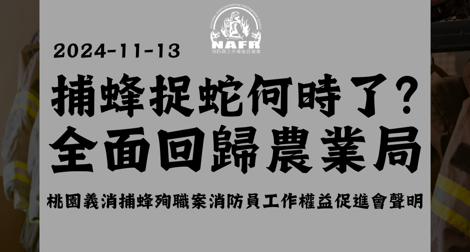 Re: [新聞] 快訊／桃園義消民宅捕蜂　副小隊長突